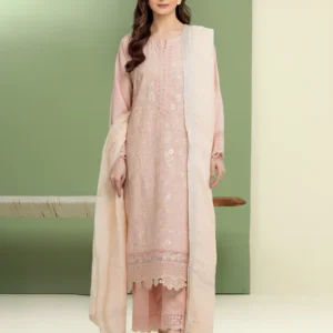 Unstitched Light Peach Embroidered Lawn 3 Piece – EWU5V1-31245-3P