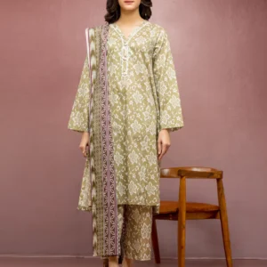 Unstitched Green Printed Lawn 3 Piece – EWU5A1-35095-3P