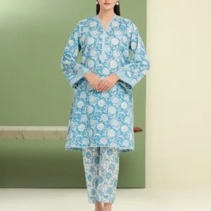 Unstitched Teal Blue Printed Lawn 2 Piece – EWU5A1-35431ST