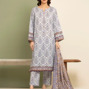 Unstitched Light Grey Printed Lawn 3 Piece – EWU5A1-35090-3P