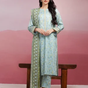 Unstitched Ice Green Printed Lawn 3 Piece – EWU5A1-35030-3P