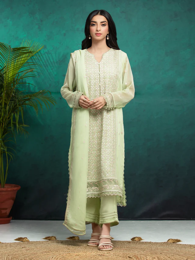 Unstitched Cream Embroidered Chiffon 3 Piece – EWU24V5-30323-3P